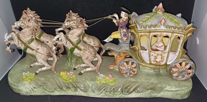 STUNNING PORCELAIN HORSE CARRIAGE