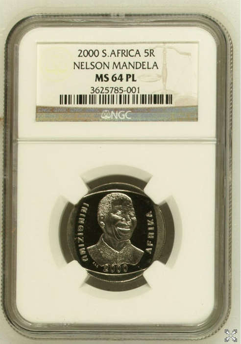 ***SUPER RARE YEAR 2000 MANDELA COIN-MS64 PL (WORLD POP. 12)***