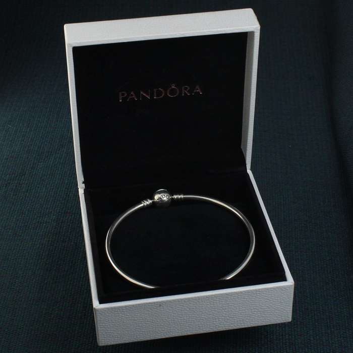 Pandora Sterling Silver Bangle Bracelet - As New, crafted from PANDORA's signature metal, Silver