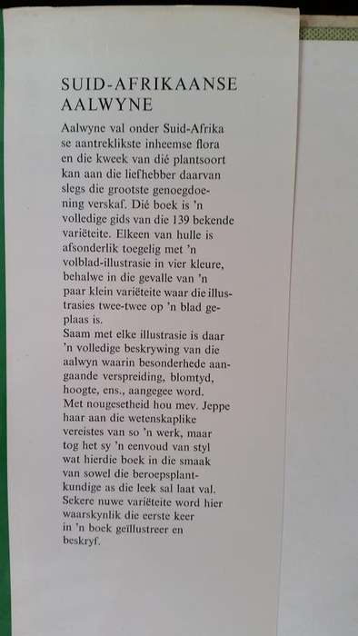 Suid-Afrikaanse Aalwyne Barbara Jeppe Hersiene en vergrote uitgawe