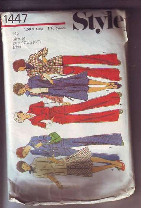 Style sewing Pattern  no 1447  used pattern   size 16
