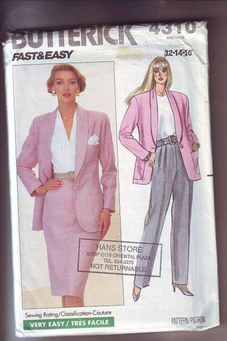 Butterick  sewing  pattern no 4310  size 12-16