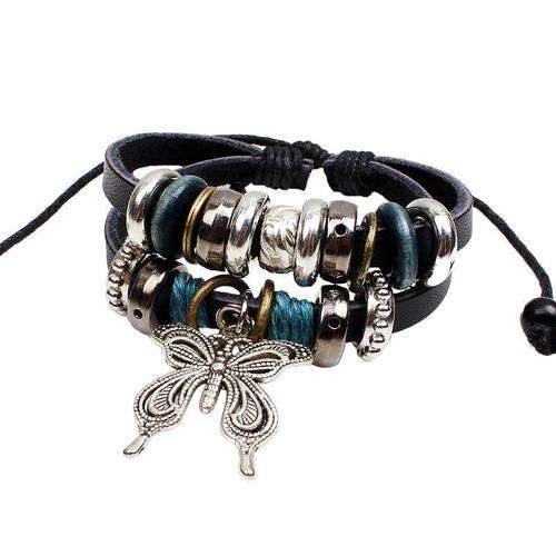 Infinity Bracelets - Genuine leather -Beaded