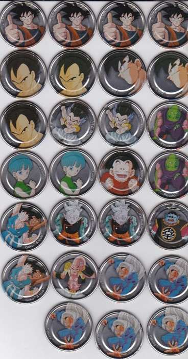 Dragonball Z-Click metal Tazos Silver -  Simba collection 20 off -Mixed batch as below  in this Coll
