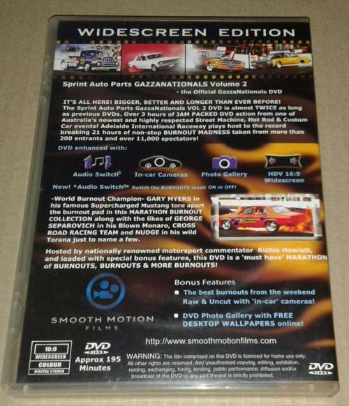 Gazza Nationals Vol 2 - V8 Burnout Festival Dvd