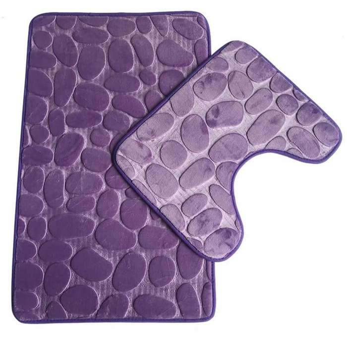 2pc Memory Foam Toilet Set - Purple