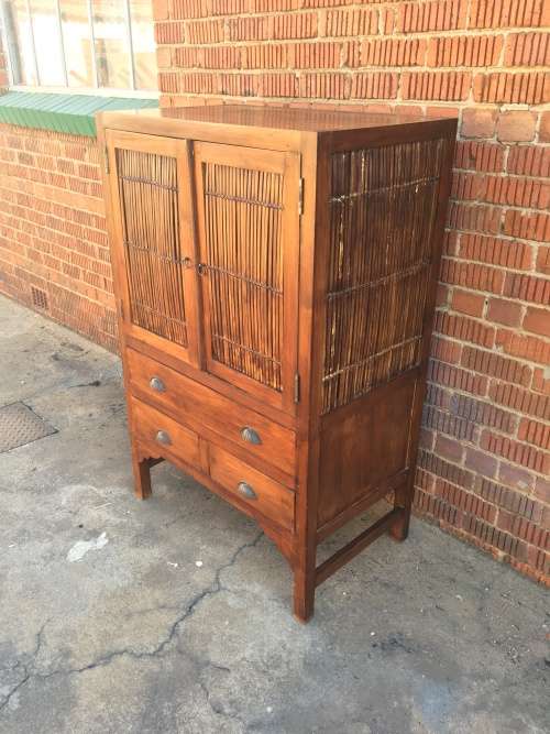 Bali style solid wood unit for TV or storage