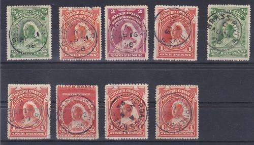 NIGER COAST - SELECTION OF POSTMARKS