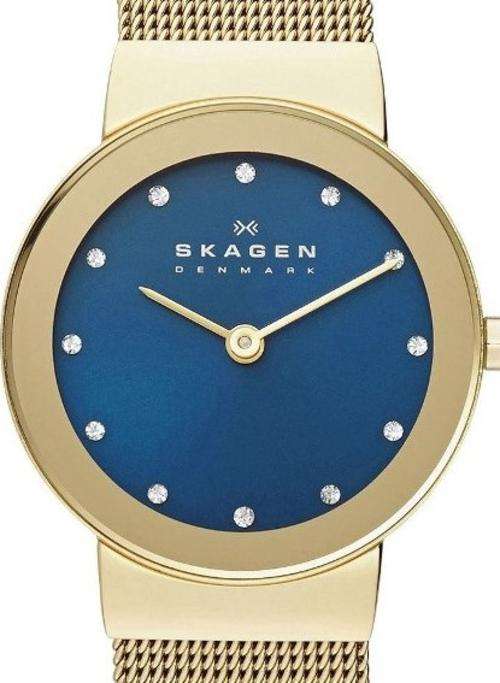 Authentic SKAGEN Denmark Ultra Slim Crystal Accented Ladies Watch
