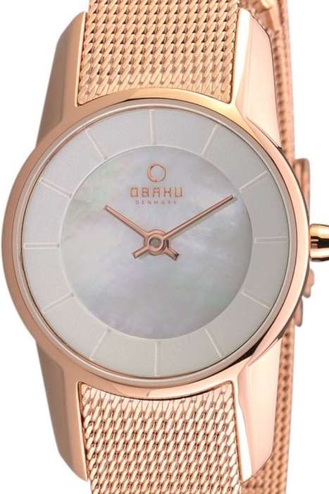 Authentic OBAKU Denmark Rose Gold Mother Of Pearl Ladies Watch