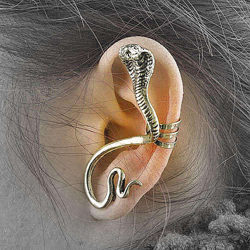 Cobra wrap around earring / ear cuff Gold