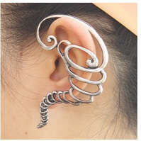 Tornado wrap around earring / ear cuff Silver