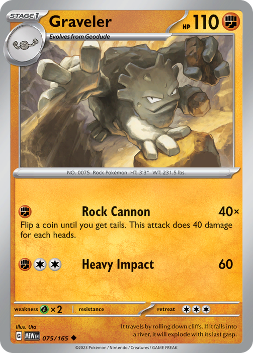 Pokemon Trading Card Game - 151 - Graveler