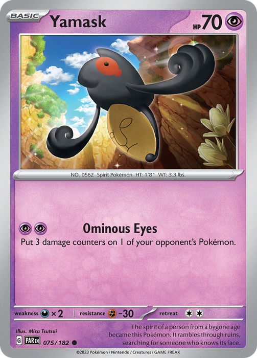 Pokemon Trading Card Game - Yamask #75 Pokemon Paradox Rift