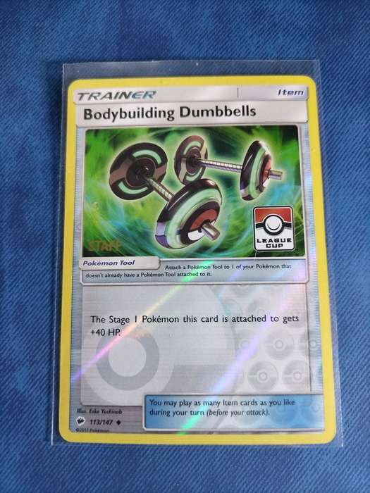 Pokemon Trading Card Game - Bodybuilding Dumbbells - 113/147 (League Cup) [Staff Promo]
