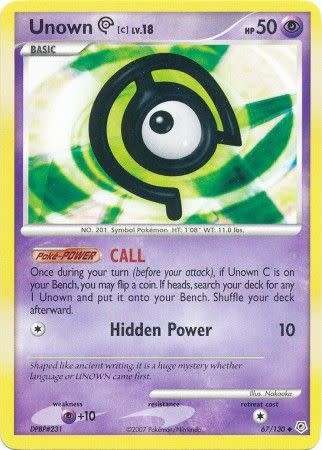 Pokemon Trading Card Game - Unown C - 67/130 - Uncommon Diamond & Pearl (Base Set) - English