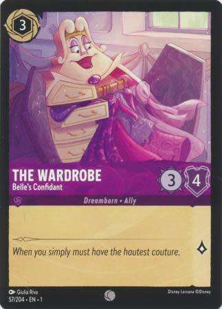 Disney Lorcana Trading Card Game - The Wardrobe - Belle's Confidant - 57/204 - Common The First Chap