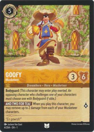 Disney Lorcana Trading Card Game - Goofy - Musketeer - 4/204 - Uncommon The First Chapter
