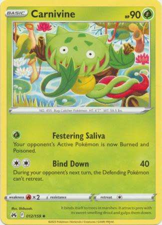 Pokemon Trading Card Game - Carnivine - 012/159 - Uncommon Crown Zenith