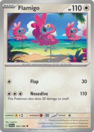 Pokemon Trading Card Game - Flamigo - 165/198 - Uncommon Scarlet & Violet (Base Set)