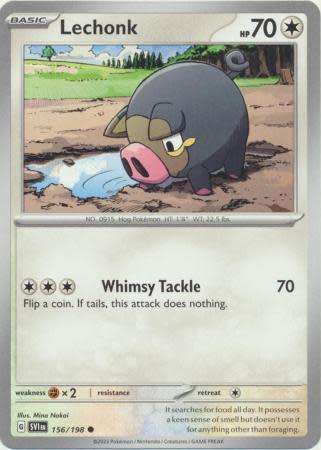 Pokemon Trading Card Game - Lechonk - 156/198 - Common Scarlet & Violet (Base Set)