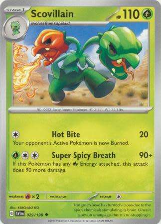 Pokemon Trading Card Game - Scovillain - 029/198 - Uncommon Scarlet & Violet (Base Set)