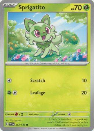 Pokemon Trading Card Game - Sprigatito - 013/198 - Common Scarlet & Violet (Base Set)