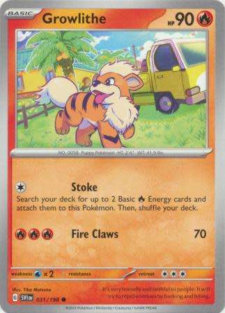 Pokemon Trading Card Game - Growlithe - 031/198 - Common Scarlet & Violet (Base Set)
