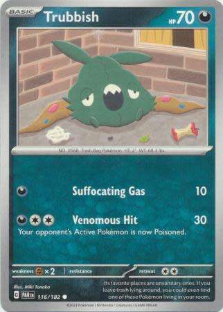 Pokemon Trading Card Game - Trubbish - 116/182 - Common Scarlet & Violet: Paradox Rift