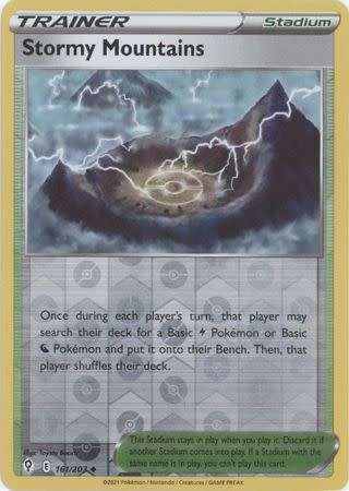 Pokemon Trading Card Game - Stormy Mountains - 161/203 - Uncommon Reverse Holo Sword & Shield: Evolv