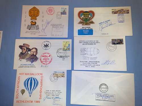 RSA-15 ASSORTED FLOWN BALLOON FLIGHT,GLIDER,AIRFORCE COVERS-ALL SIGNED-AS ONE BID