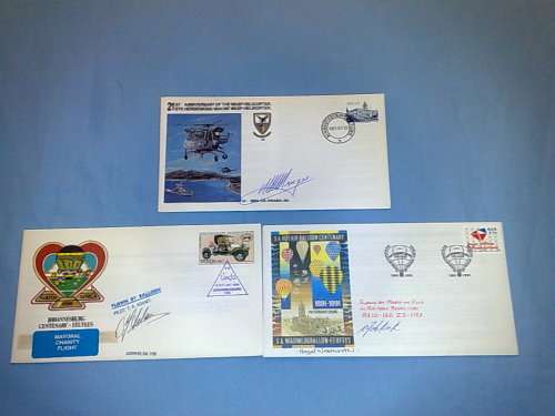 RSA-15 ASSORTED FLOWN BALLOON FLIGHT,GLIDER,AIRFORCE COVERS-ALL SIGNED-AS ONE BID