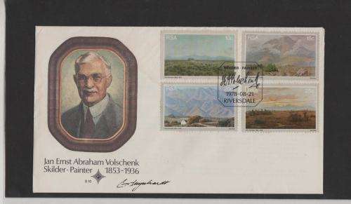 RSA-VOLSCHENK PAINTER FDC 310-SIGNED G MAYNHARDT-DATE STAMP DESIGNER,SCARCE
