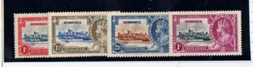 DOMINICA-KGV 1935 SILVER JUBILEE-FINE MINT SET OF 4 TO ONE SHILLING-ALWAYS IN DEMAND