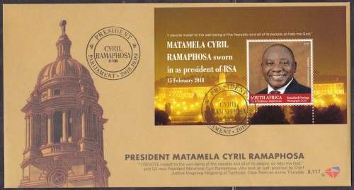 RSA - PRESIDENT MATAMELA CYRIL RAMAPHOSA, FDC 8.117 - FINE AS NEW!!!!!