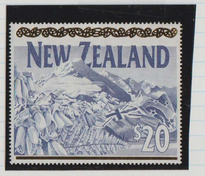 NEW ZEALAND -20 DOLLAR STAMP-SUPERB UM-GOOD FACE AND CV