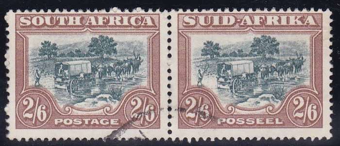 UNION SA - SCREENED PICTORIAL, 2/6 FINE USED PAIR - CV:R750!!!!!