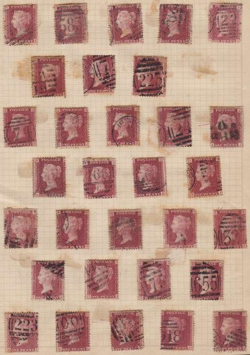 GB - QUEEN VIC, PENNY REDS ON PAGE, INTERESTING LOT - SOME SOILING