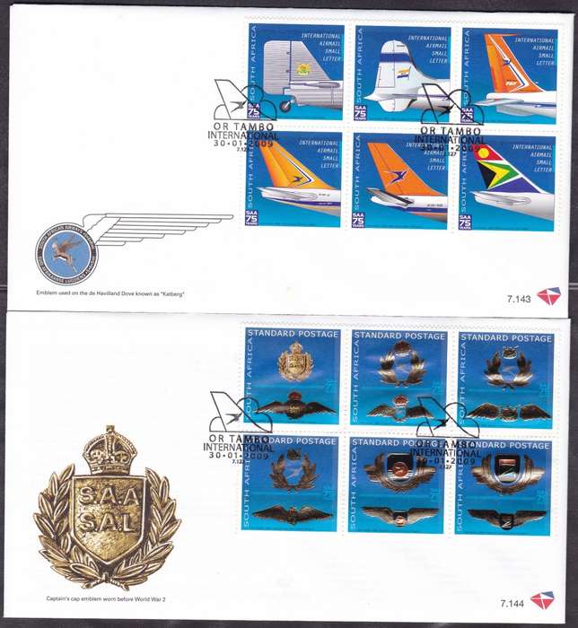 RSA - SAA 75 YEARS, FDC SET 7.143 + 7.144 - FINE AS NEW