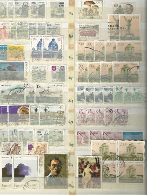 Yugoslavia collection in Album(32 page)Good used lot, Many hundreds 1921 to 1970's  fabulous bargain