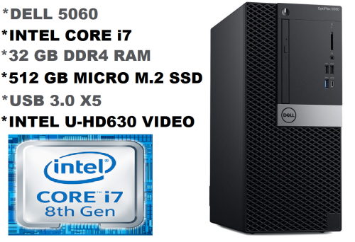 !! 4.6 GHZ INTEL 8th GEN CORE i7-8700, 6-CORES, 32GB RAM !!