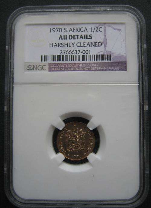 *** 1970 - SA 1/2c - NGC GRADED AU DETAILS ***