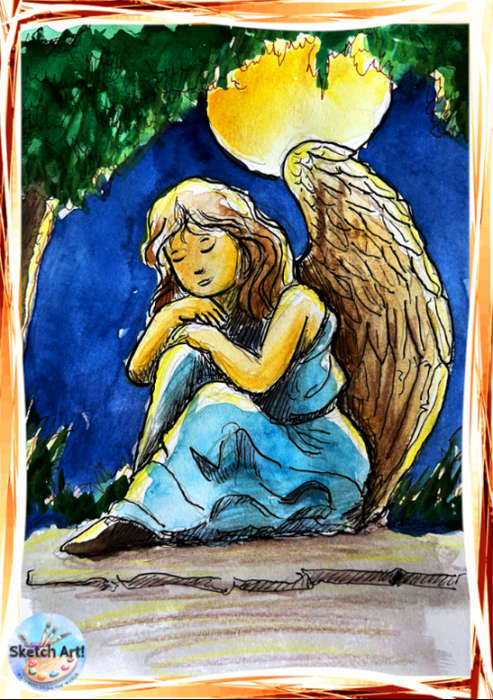 Sleeping Angel by Orlando Castro - NFT Original Art