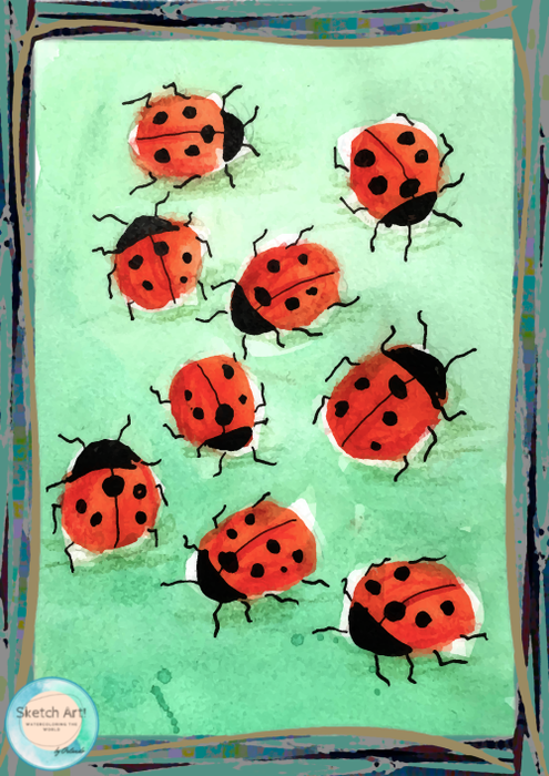 Ladybugs by Orlando Castro - NFT Original Art