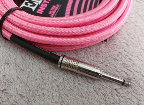 Ernie Ball Braided Instrument Cable - Pink - 7.6 Meter