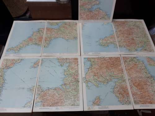 The Dunlop Maps British Isles Circa Approx 1930`s Complete In Original Leather Display Pouch