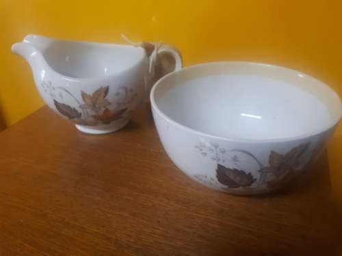 Vintage Alfred Meakin Glo-White Sugar Basin @ Creamer