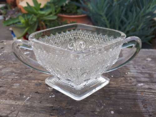 Beautiful Vintage Glass Sugar Bowl