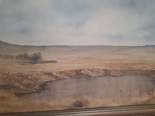Popular SA Artist Joy Hamilton Large Oil On Board `Country Dam` Signed And Dated 83