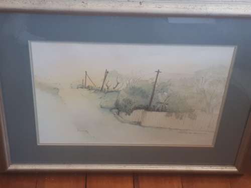 Stunning Framed Watercolor by SA Artist Charlotte Signed & Dated 1986 `Knysna A Side Street`